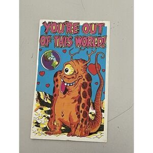 1966 TOPPS INSULT POSTCARD #10 MONSTER YOU'RE OUT OF THIS WORLD LOVE HUMOR